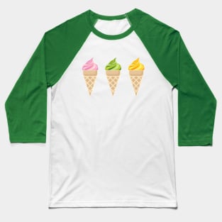 Ice Creams Vector Illustration Baseball T-Shirt